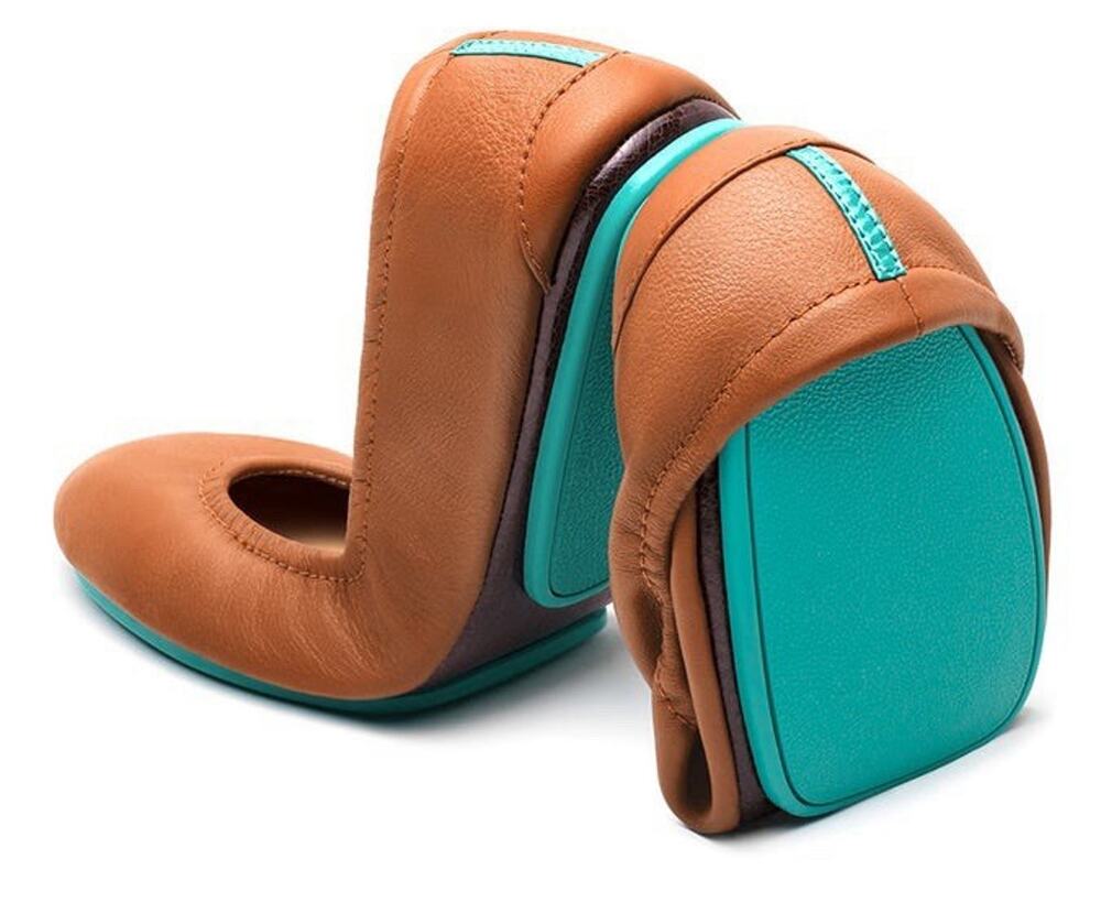 Tieks Chestnut Rich Brown Nappa Leather Travel Ballet Flat Shoes Size 6 Ret $210